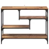 Konzolasztal polcokkal Régi fa 100 x 30 x 75 cm Faanyag