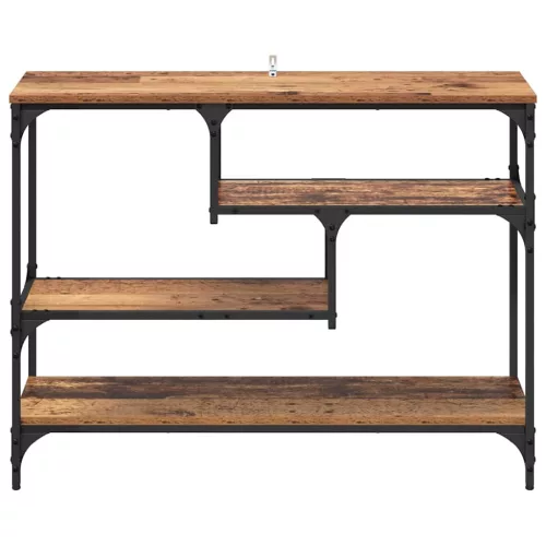 Konzolasztal polcokkal Régi fa 100 x 30 x 75 cm Faanyag