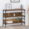 Konzolasztal polcokkal Régi fa 100 x 32 x 75 cm Faanyag