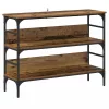 Konzolasztal polcokkal Régi fa 100 x 32 x 75 cm Faanyag