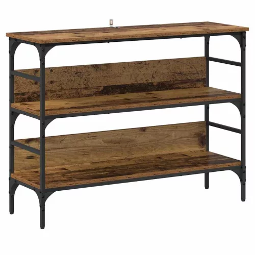 Konzolasztal polcokkal Régi fa 100 x 32 x 75 cm Faanyag