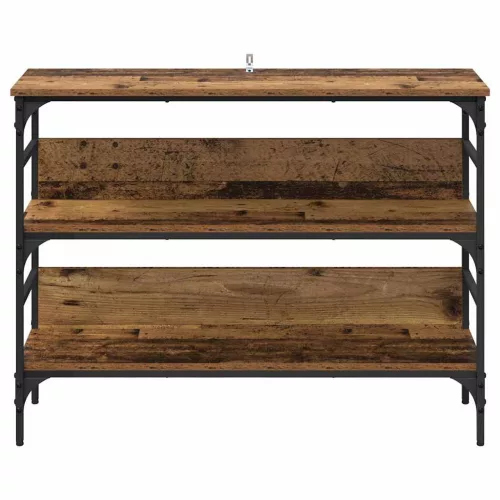 Konzolasztal polcokkal Régi fa 100 x 32 x 75 cm Faanyag