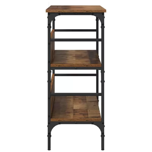 Konzolasztal polcokkal Régi fa 100 x 32 x 75 cm Faanyag
