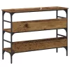 Konzolasztal polcokkal Régi fa 100 x 32 x 75 cm Faanyag