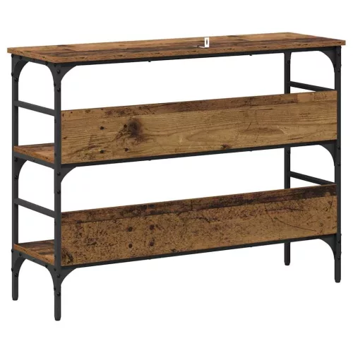Konzolasztal polcokkal Régi fa 100 x 32 x 75 cm Faanyag