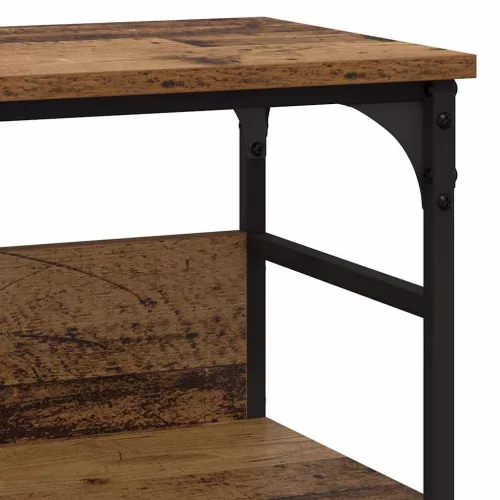 Konzolasztal polcokkal Régi fa 100 x 32 x 75 cm Faanyag