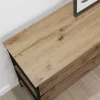 Konzolasztal polcokkal kézműves tölgy 100 x 32 x 75 cm Faanyag