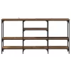 Konzolasztal polcokkal Régi fa 160 x 29 x 80 cm Faanyag