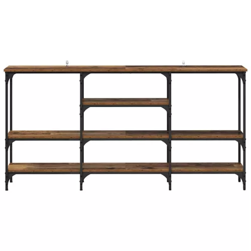 Konzolasztal polcokkal Régi fa 160 x 29 x 80 cm Faanyag