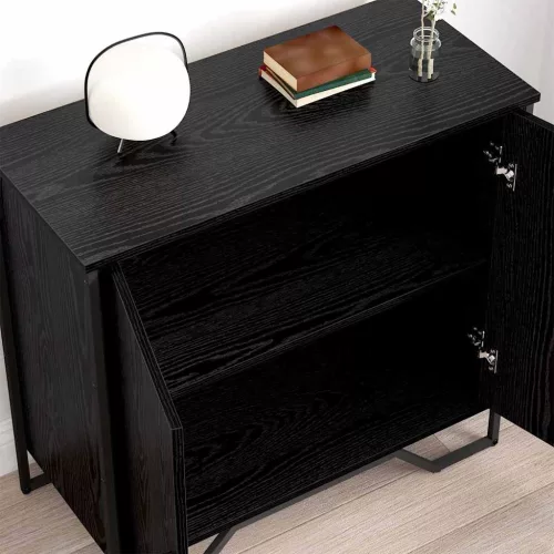 Széf Fekete 78 x 35.5 x 74.5 cm Faanyag