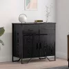 Széf fiókkal Musta tammi 79.5 x 35.5 x 74.5 cm Faanyag