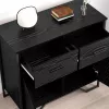 Széf fiókkal Musta tammi 79.5 x 35.5 x 74.5 cm Faanyag