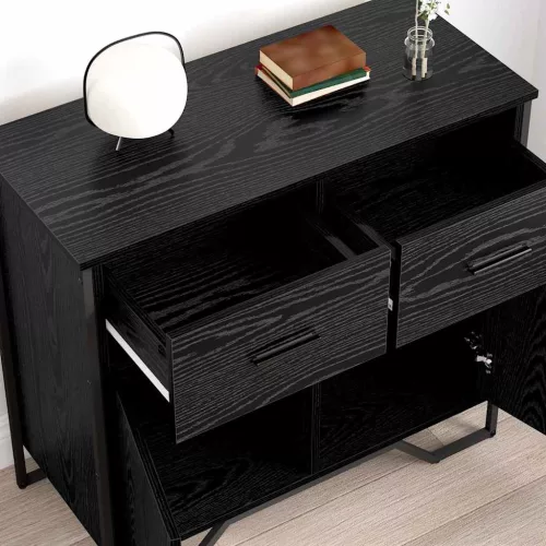 Széf fiókkal Musta tammi 79.5 x 35.5 x 74.5 cm Faanyag
