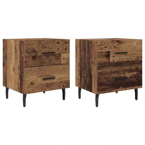Éjjeliszekrény fiókkal 2 pcs Régi fa 40 x 35 x 47.5 cm Faanyag