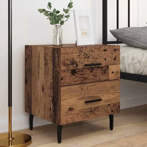 Éjjeliszekrény fiókkal 2 pcs Régi fa 40 x 35 x 47.5 cm Faanyag