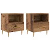 Éjjeli asztal fiókkal 2 pcs Régi fa 40 x 35 x 47.5 cm Faanyag