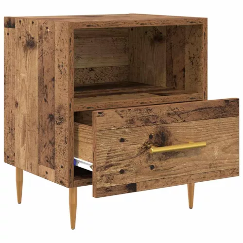 Éjjeli asztal fiókkal 2 pcs Régi fa 40 x 35 x 47.5 cm Faanyag