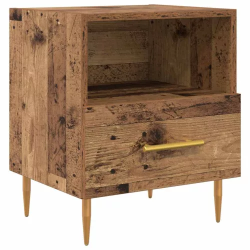 Éjjeli asztal fiókkal 2 pcs Régi fa 40 x 35 x 47.5 cm Faanyag