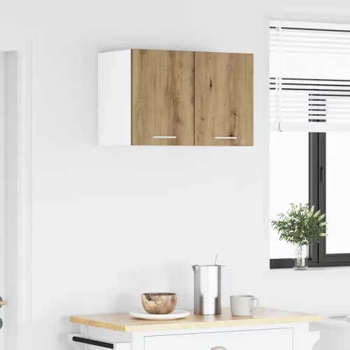 Függő szekrény polcokkal Riga 2 pcs Artisan tölgy és fehér