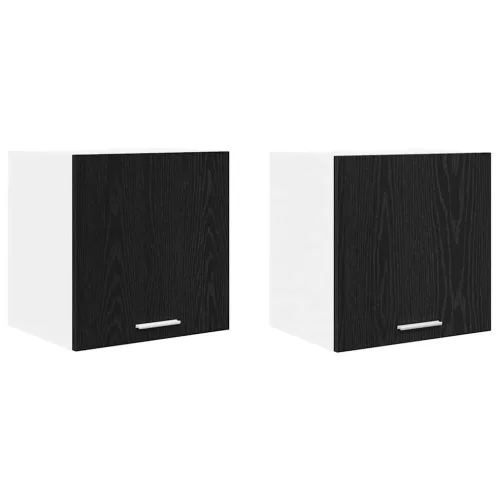 Függő szekrény Riga 2 pcs Fekete tölgy és fehér 40 x 31 x 40 cm