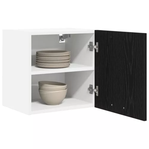Függő szekrény Riga 2 pcs Fekete tölgy és fehér 40 x 31 x 40 cm