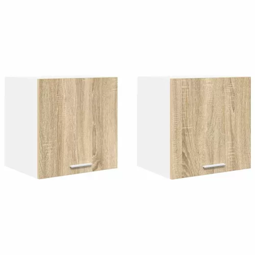 Függő szekrény Riga 2 pcs Sonoma tölgy és fehér 40 x 31 x 40 cm
