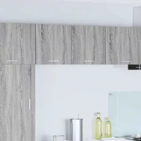   Függő szekrény polcokkal Riga 2 pcs Szürke Sonoma és fehér