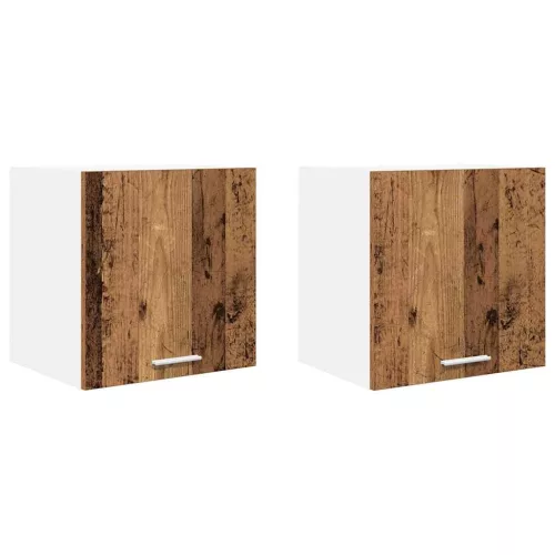 Függő szekrény Riga 2 pcs Régi fa és fehér 40 x 31 x 40 cm