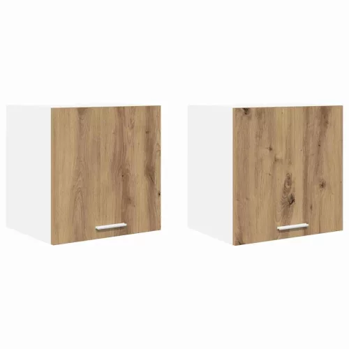 Függő szekrény polcokkal Riga 2 pcs Artisan tölgy és fehér