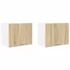 Függő szekrény Riga 2 pcs Sonoma tölgy és fehér 50 x 31 x 40 cm
