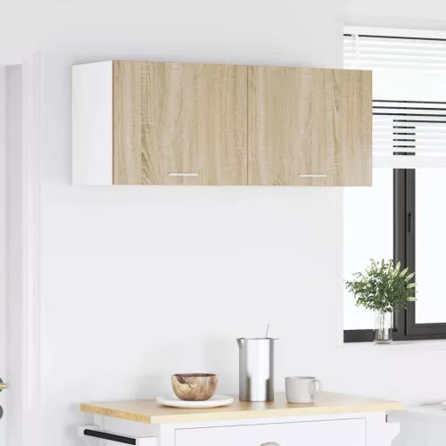 Függő szekrény Riga 2 pcs Sonoma tölgy és fehér 50 x 31 x 40 cm