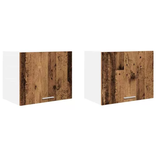 Függő szekrény Riga 2 pcs Régi fa és fehér 50 x 31 x 40 cm
