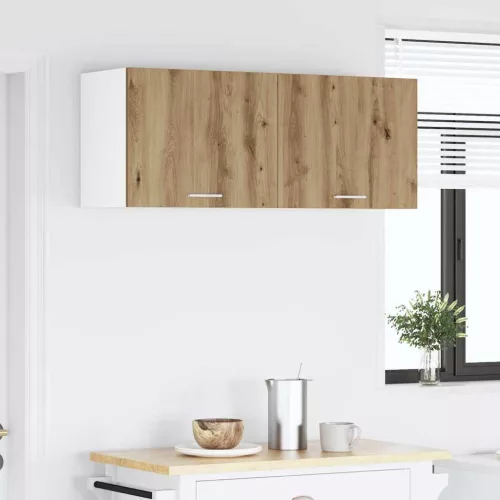 Függő szekrény polcokkal Riga 2 pcs Artisan tölgy és fehér