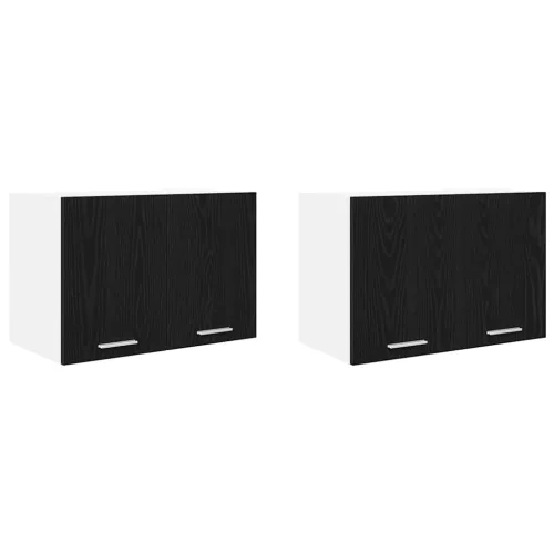 Függő szekrény Riga 2 pcs Fekete tölgy és fehér 60 x 31 x 40 cm