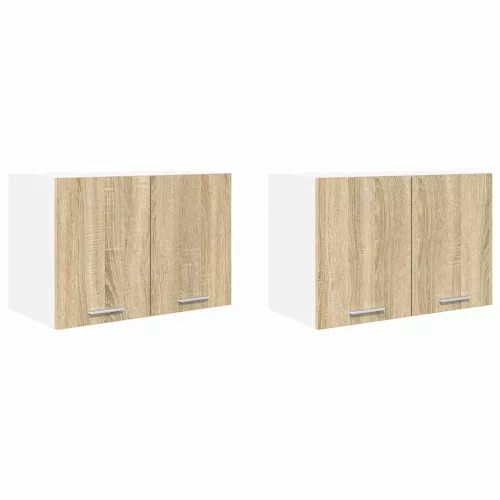 Függő szekrény Riga 2 pcs Sonoma tölgy és fehér 60 x 31 x 40 cm