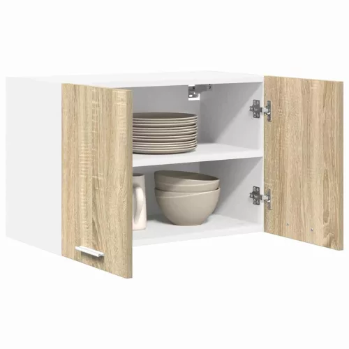 Függő szekrény Riga 2 pcs Sonoma tölgy és fehér 60 x 31 x 40 cm