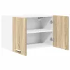 Függő szekrény Riga 2 pcs Sonoma tölgy és fehér 60 x 31 x 40 cm