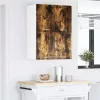 Függő szekrény polcokkal Riga 2 pcs Füstölt tölgy és fehér