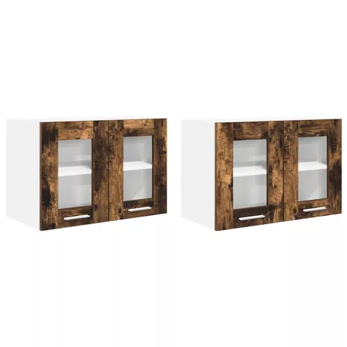 Függő szekrény Riga 2 pcs Füstölt tölgy 60 x 31 x 40 cm Faanyag