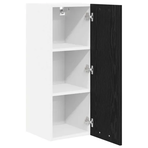 Függő szekrény Riga 2 pcs Fekete tölgy és fehér 30 x 31 x 80 cm