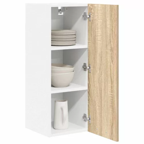 Függő szekrény Riga 2 pcs Sonoma tölgy és fehér 30 x 31 x 80 cm