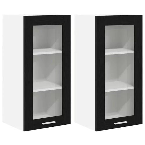 Függő szekrény Riga 2 pcs Fekete tölgy 40 x 31 x 80 cm Faanyag