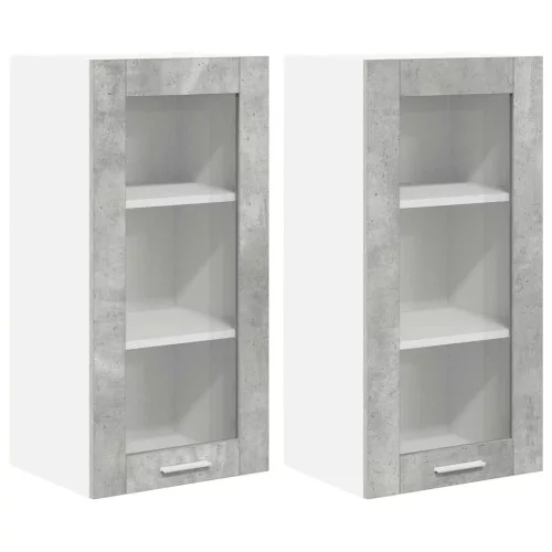 Függő szekrény Riga 2 pcs Beton Szürke 40 x 31 x 80 cm Faanyag