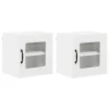 Fali konyhaszekrény ajtóval 2 pcs Fehér 40 x 31 x 40 cm Faanyag