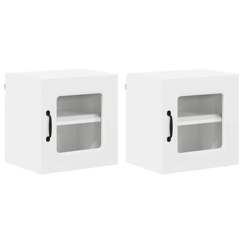 Fali konyhaszekrény ajtóval 2 pcs Fehér 40 x 31 x 40 cm Faanyag
