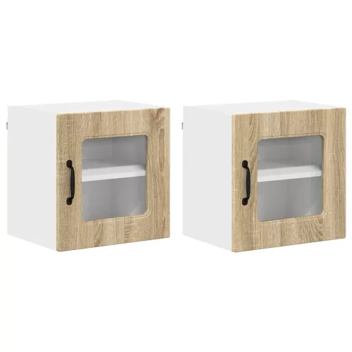 Fali konyhaszekrény 2 pcs Sonoma tölgy 40 x 31 x 40 cm Faanyag