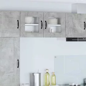  Fali konyhaszekrény 2 pcs Beton Szürke 40 x 31 x 40 cm Faanyag