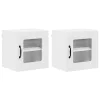 Fali konyhaszekrény 2 pcs Magas Fényű Fehér 40 x 31 x 40 cm