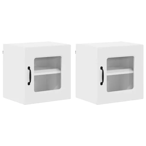 Fali konyhaszekrény 2 pcs Magas Fényű Fehér 40 x 31 x 40 cm