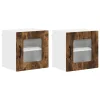 Fali konyhaszekrény 2 pcs Füstölt tölgy 40 x 31 x 40 cm Faanyag